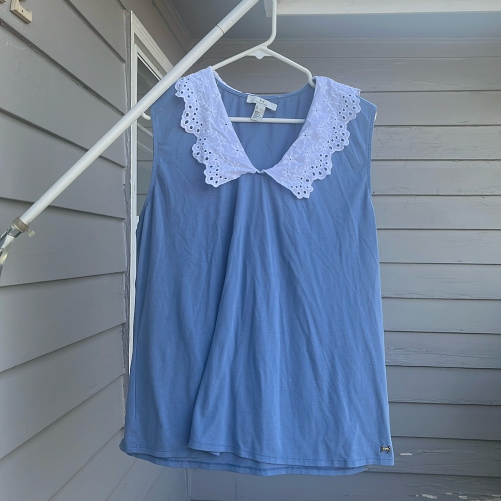Halston blue top
